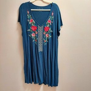 Caite embroidered knit dress